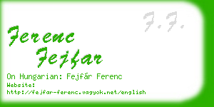ferenc fejfar business card